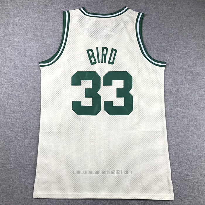 Camiseta Boston Celtics Larry Bird #33 Mitchell & Ness Chainstitch Crema